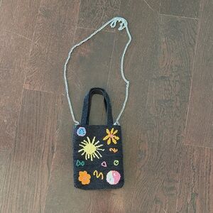 Beaded Pouch with crossbody strap